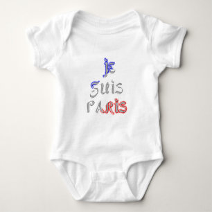 Je Suis Paris I Kärlek Paristextutskrift Tee
