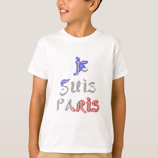 Je Suis Paris I Kärlek Paristextutskrift Tee Shirt (Framsida)