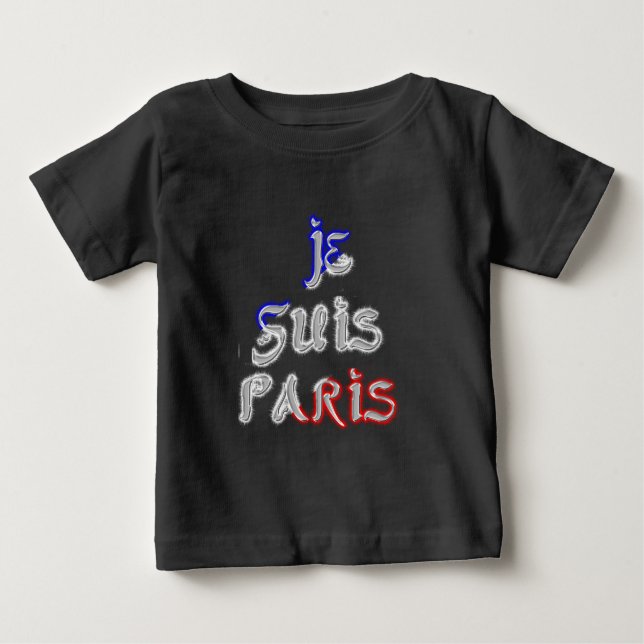 Je Suis Paris I Kärlek Paristextutskrift Tröja (Framsida)