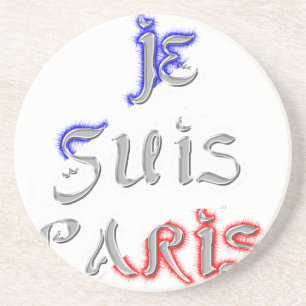 Je Suis Paris I Kärlek Paristextutskrift Underlägg Sandsten