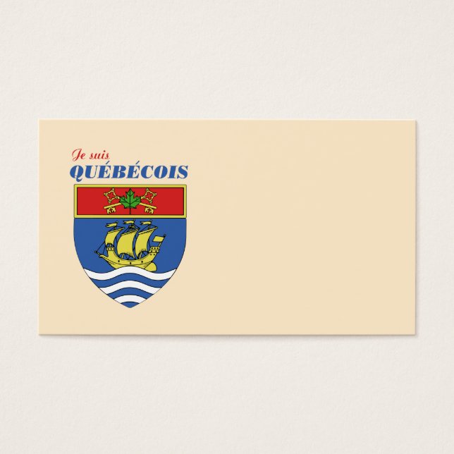 Je suis Quebecois Visitkort (Framsidan)
