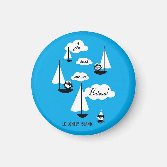 Je suis sur un Bateau! Magnet (Framsidan)
