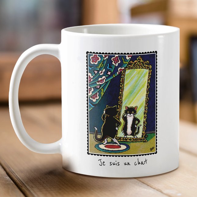 "Je suis un chatta" Anpassningsbar Kattunge Cute M Kaffemugg (Skapare uppladdad)