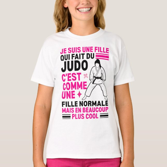 je suis une fille qui fait de judo t shirt (Framsida)