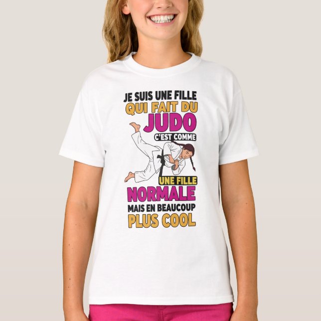 je suis une fille qui fait de judo t shirt (Framsida)