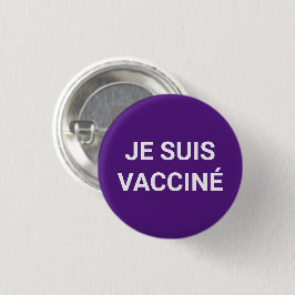 Je suis vacciné, lila, vitt språk i fransken knapp