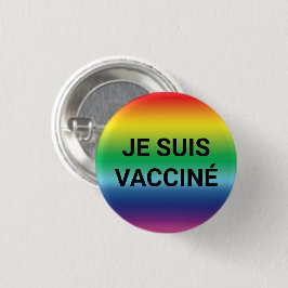 Je suis vacciné rainbow pride fransk språk knapp