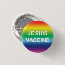 Je suis vacciné rainbow pride fransk språk knapp