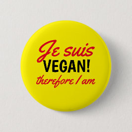 Je Suis Vegan Text Gult Knapp