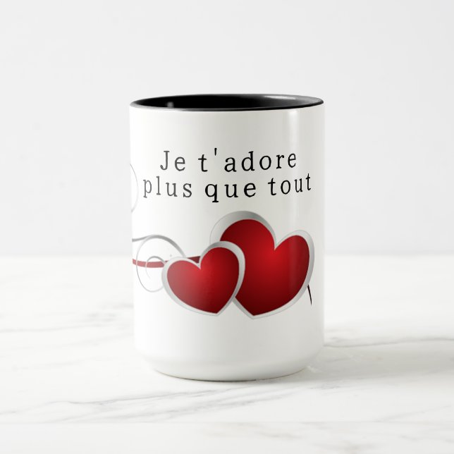 Je t'adore plus que tout mugg (Center)