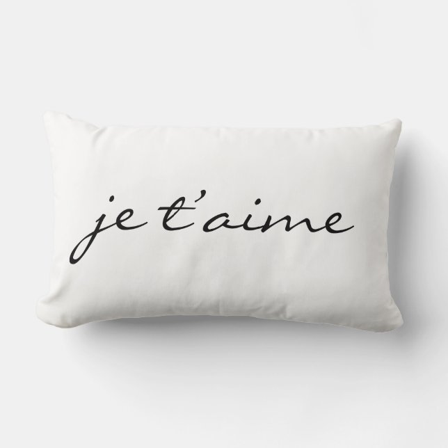 Je t'aime Chic Black & White Lumbar Throw Lumbarkudde (Framsida)
