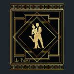 Je T'aime Fransk Art Deco Black och guld 20-talet Poster<br><div class="desc">Je T'aime Fransk I kärlek,  du slogan med svart och guld stil Art Deco temaformad geometrisk design för flappor från 1920-talets 20-årsålder. Vintage stil.</div>