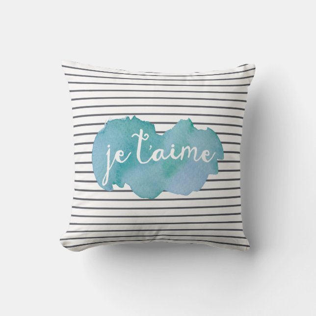 Je T'aime Graph vattencolor pelare Kudde (Framsida)