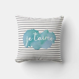 Je T'aime Graph vattencolor pelare Kudde