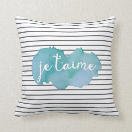 Je T'aime Graph vattencolor pelare Kudde