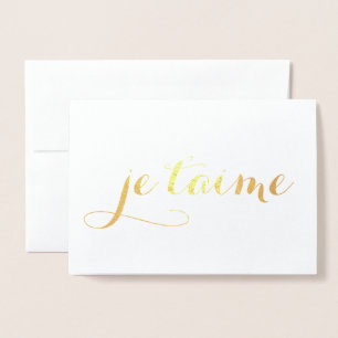 je t'aime guld folie folierat kort