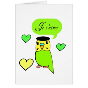 Je t'aime hälsningskort