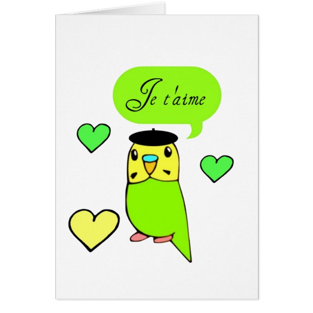Je t'aime hälsningskort (Framsidan)