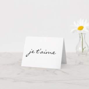 Je t'aime I kärlek dig i Fransk Chic Black & White Kort