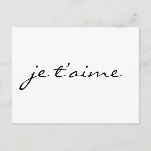 Je t'aime I kärlek dig i Fransk Chic Black & White Vykort