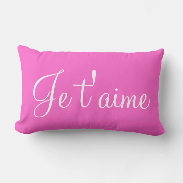 Je t'aime I kärlek du lumbar dekorativ kudde (Framsida)