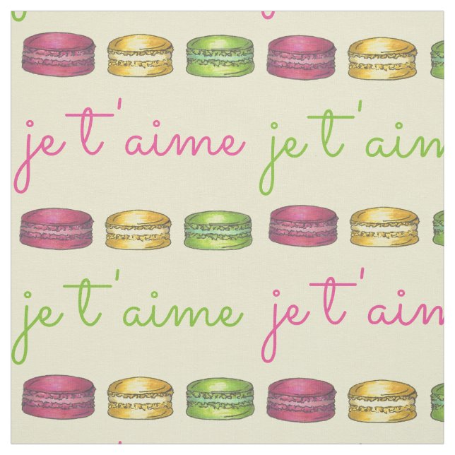 Je T'aime I Kärlek You Frankrike Fransk Macaron Pa Tyg (Provkarta)