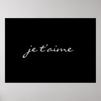je t'aime I Kärlek You Fransk Chic Black & White