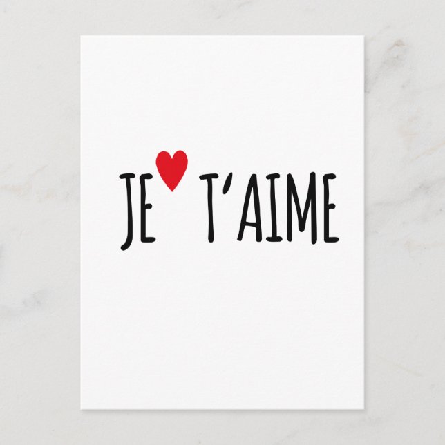 Je taime - i Love u - Postkarte – Post Vykort (Framsida)