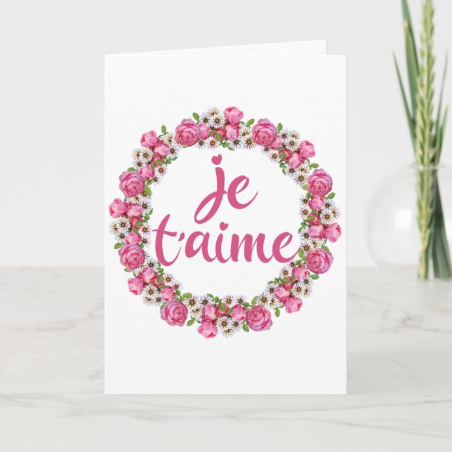 Je T'aime - Jag älskar dig - Franska uttryck Kort (Framsida)
