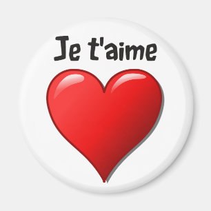 Je t'aime - jag älskar dig i franskt magnet