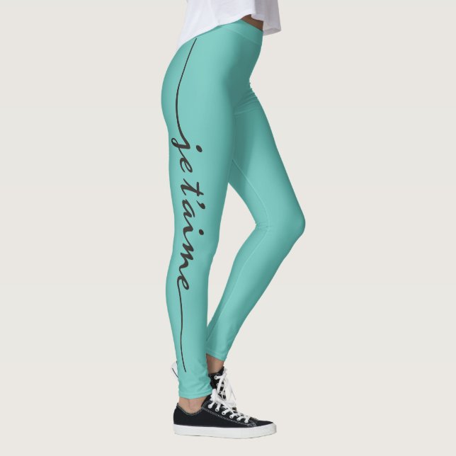 je t'aime - Jag älskar dig på franska 2 Leggings (Höger)