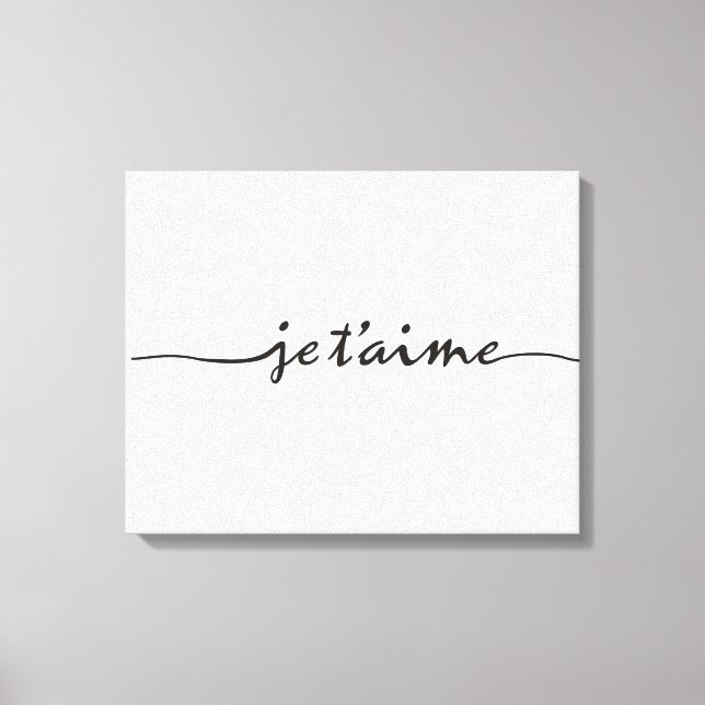 je t'aime - jag kärlek er i Fransk - svart Canvastryck (Framsida)