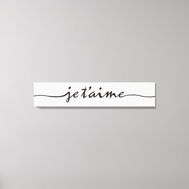 je t'aime - jag kärlek er i Fransk - svart Canvastryck (Framsida)