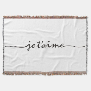 je t'aime - jag kärlek er i Fransk - svart Mysfilt