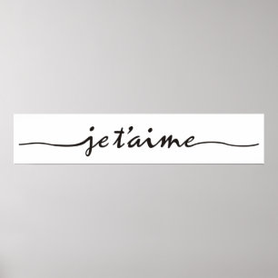 je t'aime - jag kärlek er i Fransk - svart Poster