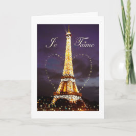Je T'aime kärlek från den Paris valentinen Helgkort