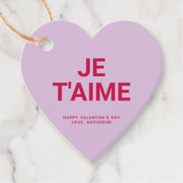 Je t'aime lila eart Valentine Day anpassningsbar Gåvor Etiketter