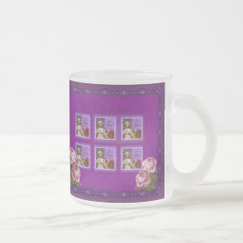 Je T'aime Lila Romantic Girl Vintage Collage Frostad Glasmugg