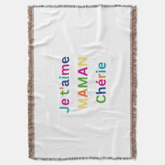 "Je t'aime MAMA chérie" Cute Throw Blanket Filt