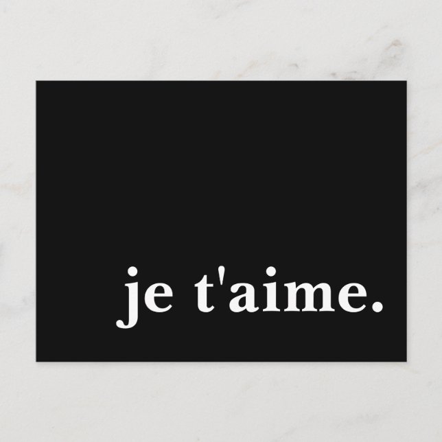 je t'aime. vykort (Framsida)