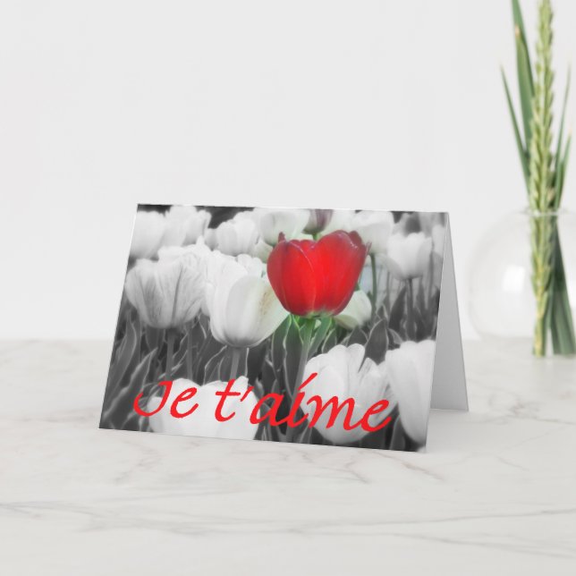 Je t'aimevalentin helgkort (Framsida)