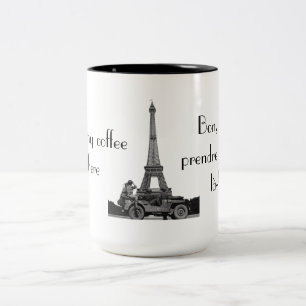 Je vais prendre mon café.. Två-Tonad mugg