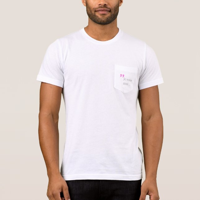 JE VOUS AIME i Fransk T-shirt (Framsida)