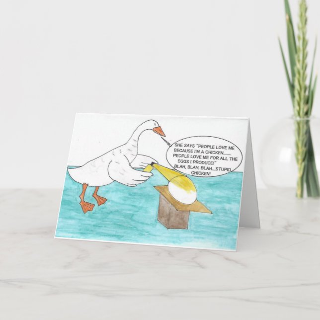 JEALOUS GOOSE BIRTHDAY CARD KORT (Framsida)