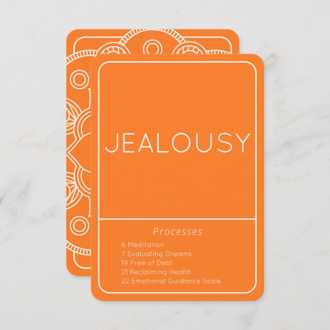 Jealousy LOA Emotion Processors Orange Card Inbjudningar (Fram/baksida)
