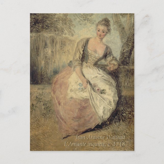 Jean-Antoine Watteau CC0588 Rococo Postcard Vykort (Framsida)