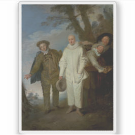 Jean-Antoine Watteau - de italienska Komikerna Klistermärken