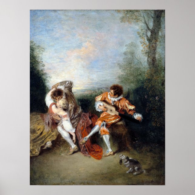 Jean-Antoine Watteau La Surprise Poster (Framsidan)