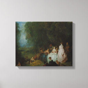 Jean-Antoine Watteau - Pastoral Gathering Canvastryck