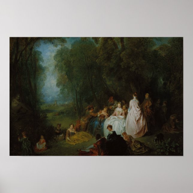 Jean-Antoine Watteau - Pastoral Gathering Poster (Framsidan)